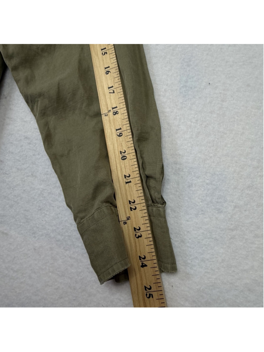 Vintage Ralph Lauren Blake Silk Linen Shirt Olive Green Men’s L Long Sleeve Pony - Picture 10 of 10